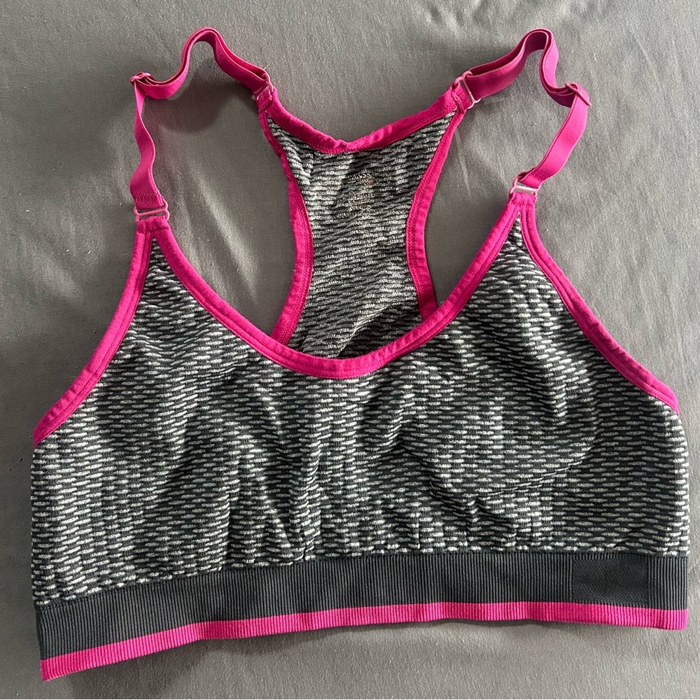 Women's Pink and Gray Sports Bra